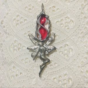 Fairy glass and metal pendant